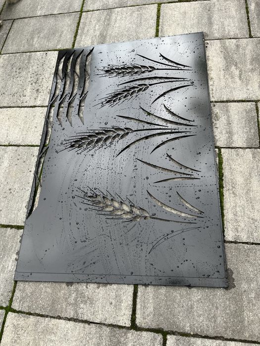 Nowoczesny Panel Ogrodowy / Dekoracja Ścienna CNC – Kłosy Zbóż (Pancerna Stal 4mm!)
