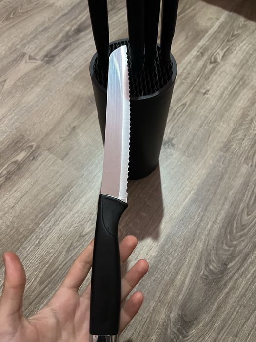 Conjunto de 5 facas com suporte (faqueiro)