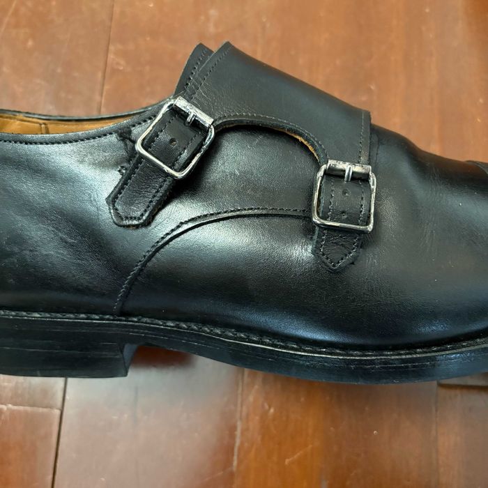 Sapatos Allen Edmonds Marin Double Monk Strap – Pele Preta, 45.5