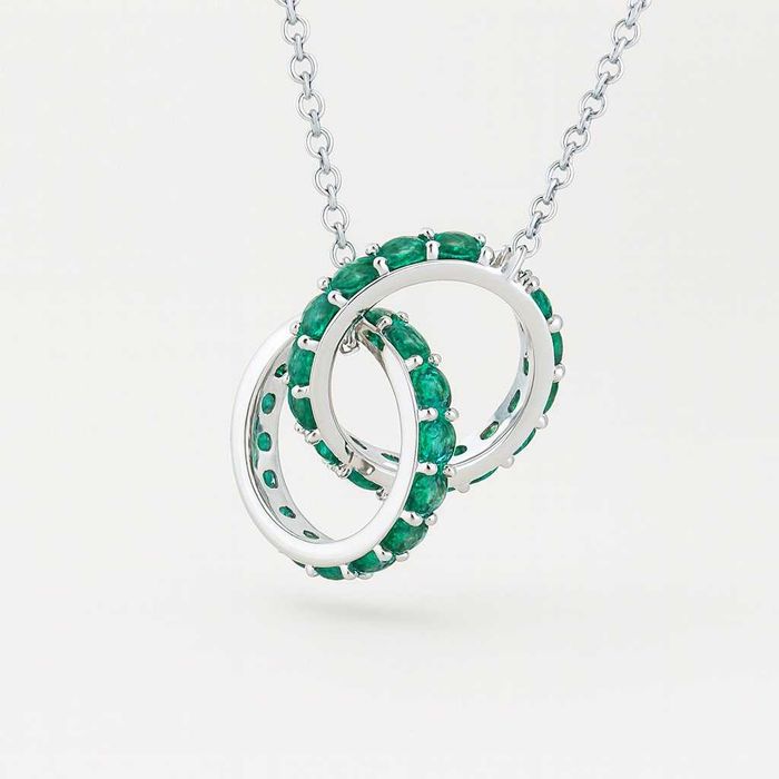Colar Banhado a ouro Esmeralda - Banho de ouro 18K