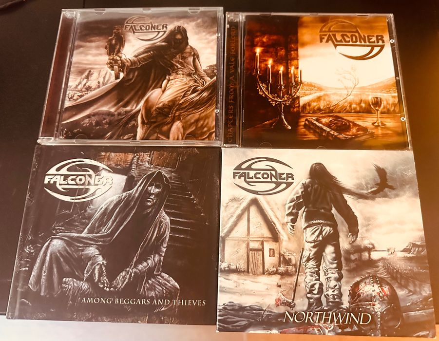 4 płyty zespołu Falconer:  Northwind (2 CD)/Among Beggars and Thieves/Falconer/Chapters form a vale forlorn