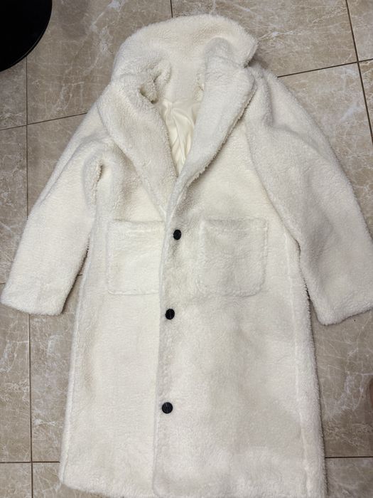 Довге пальто з еко-овчини