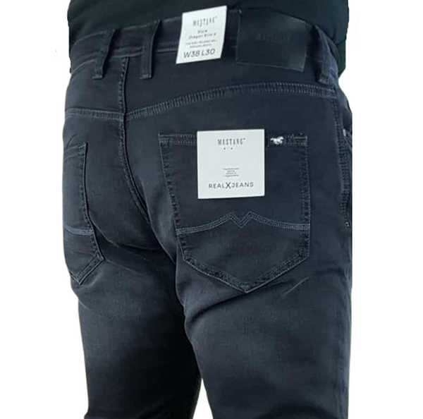 Męskie jeansy Mustang Oregon - Slim Low Regular czarne nowe - W38/L30