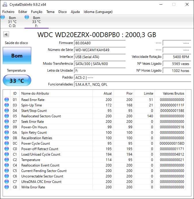 Disco rígido externo WD My Book 2TB USB 3.0 Western Digital WBDFJK0020HBK