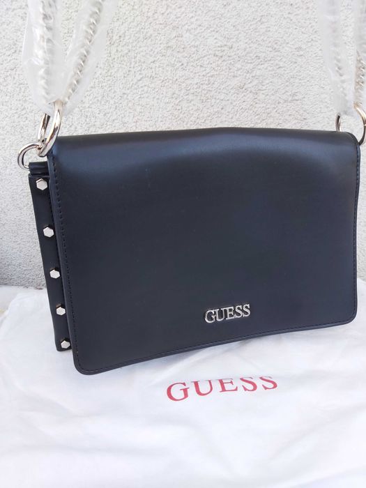 ‼️ NOWA torebka czarna GUESS torba kuferek elegancka a298 wada