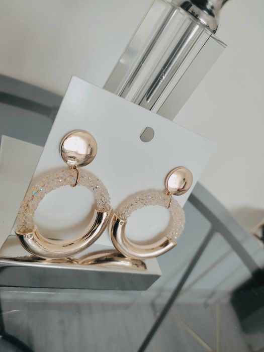 Złote okrągłe kolczyki h&m