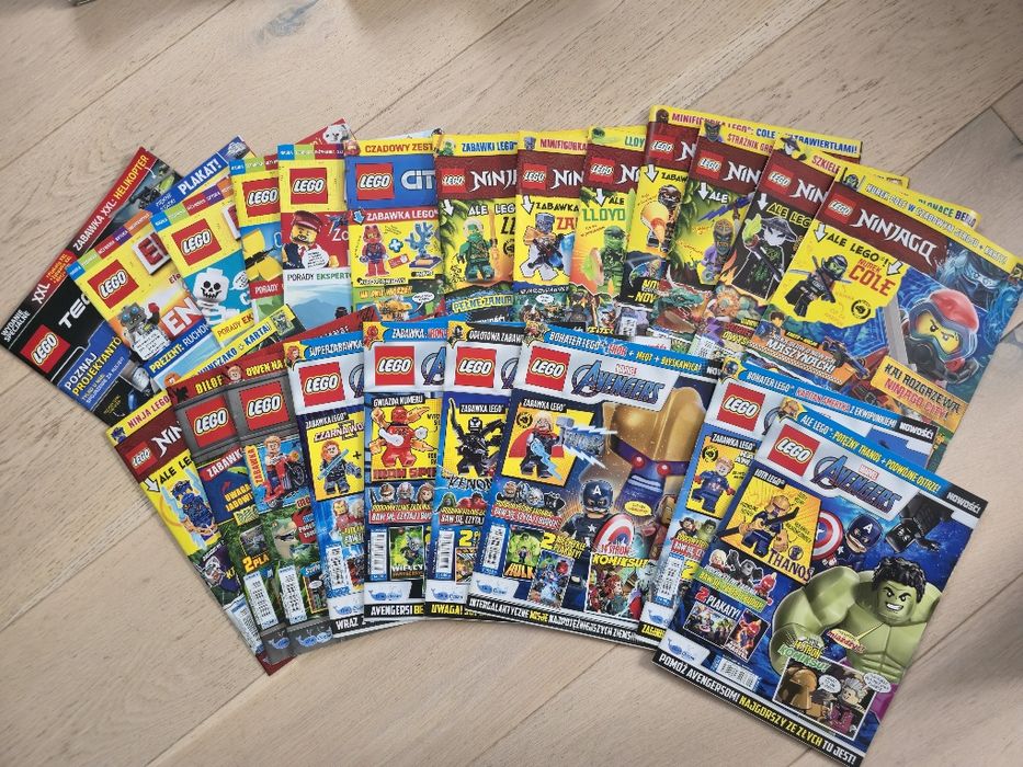 Zestaw gazetek Lego Ninjago, Avengers, Jurassic World,  City, Explorer