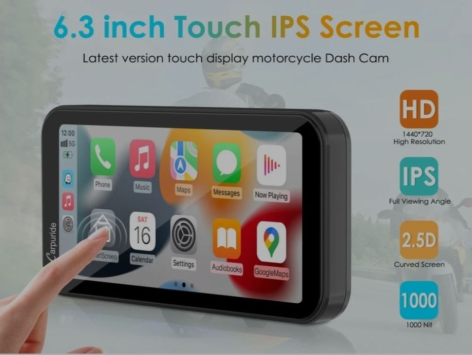 Car Play Android auto para moto, Carpuride W603