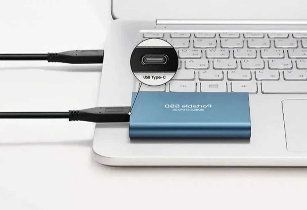 Портативний зовнішній жорсткий диск SSD 1TB міні накопичувач