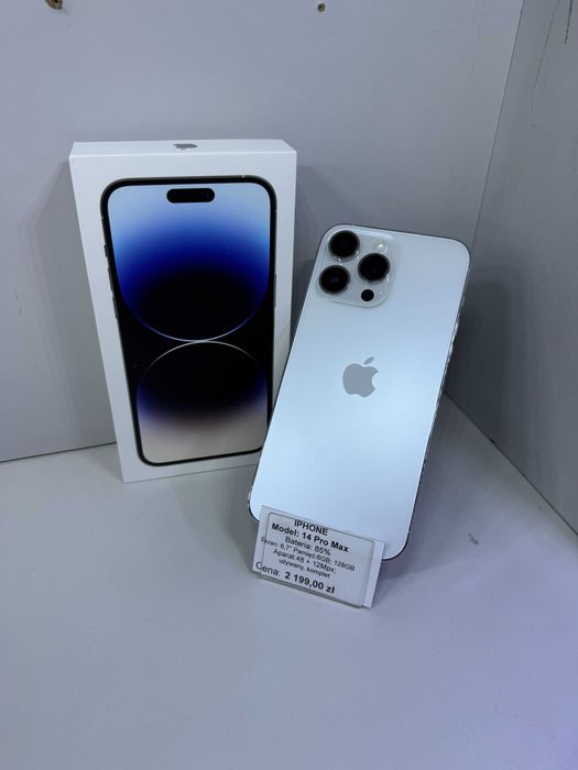Iphone 14 PRO MAX kondycja baterii 85% 128gb biały white