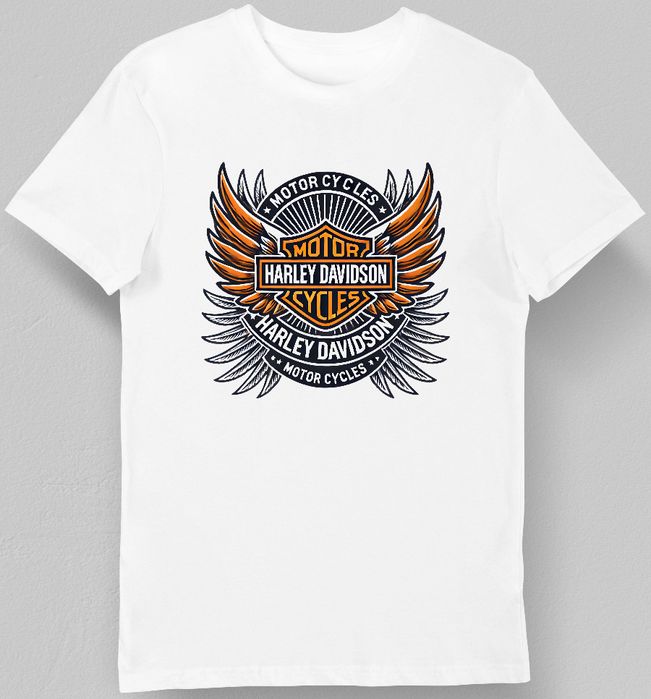 Koszulka męska Harley Davidson skrzydła biała 2XL