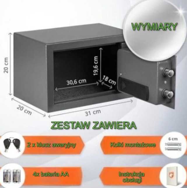 Sejf domowy elektroniczny, kasa pancerna