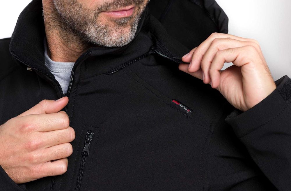 Męska kurtka softshell wind rorse czarna wodo/wiatroszczelna