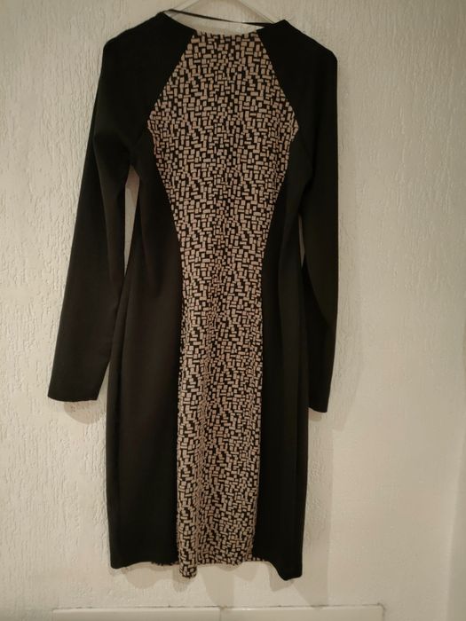 Vestido malha preto e xadrez