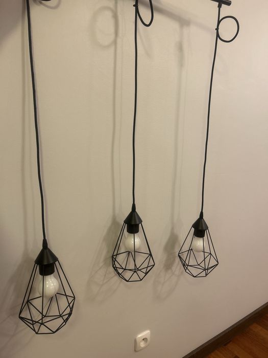 Lampa wisząca czarna potrójna