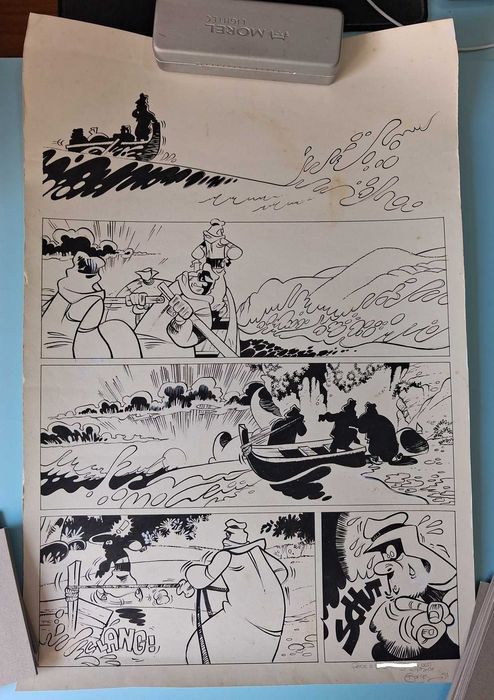 Prancha ORIGINAL de Victor Borges, formato gigante, com dedicatória.