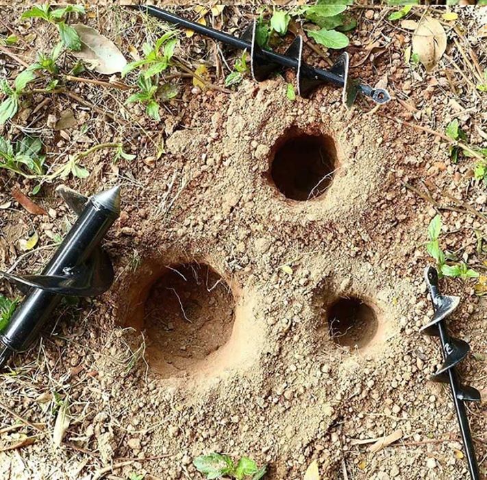 Broca espiral para furos em terra, plantio, aplique berbequim