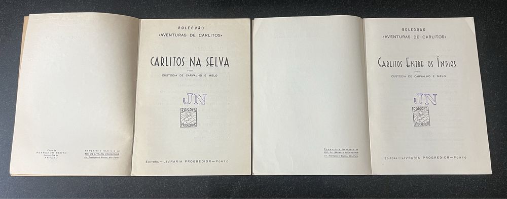 Livros “Carlitos na selva” e “Carlitos entre os Índios”