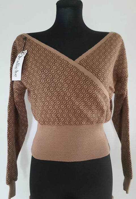 Komplet spódnica +top camel,brąz