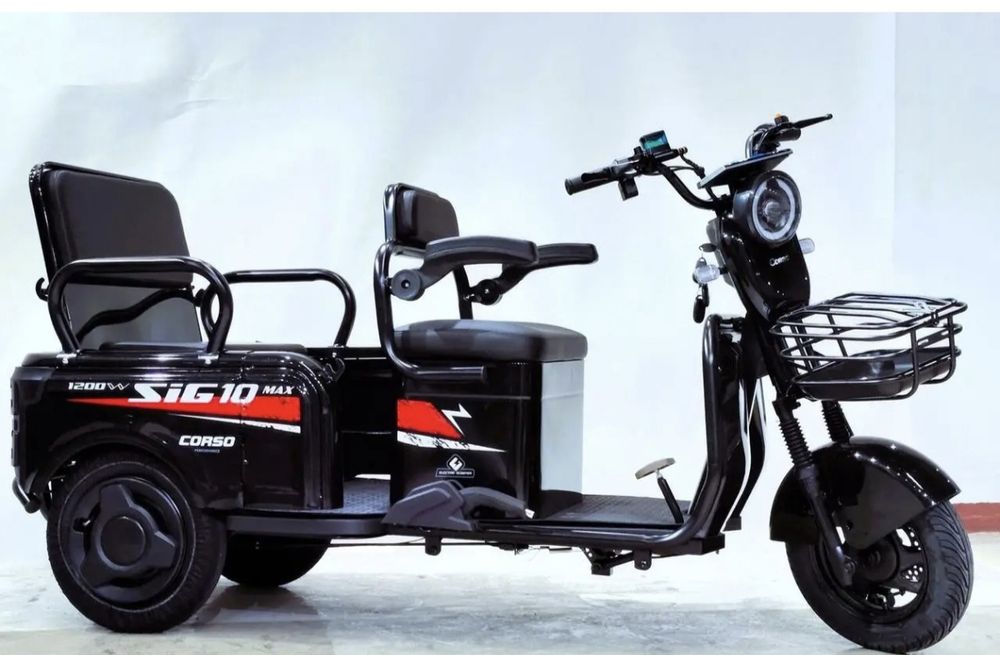 Електричний трицикл із кузовом CORSO BIG SIG10 1200W-72V-36Ah Шини: 10
