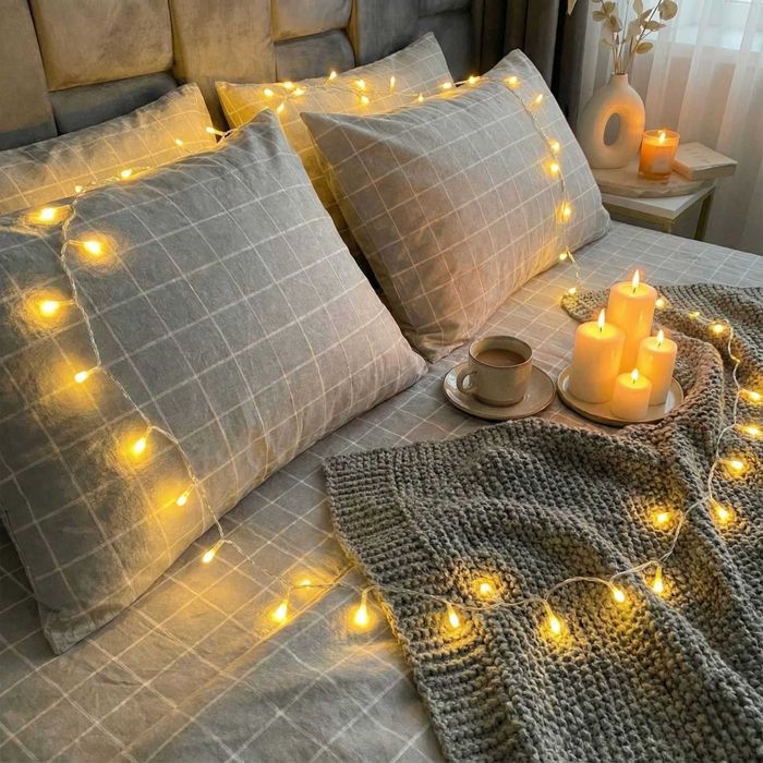 Постільна білизна Варена Бавовна. Сіра клітинка. Власне пошиття