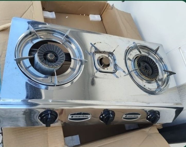 Fogão inox a gás de 3bocas