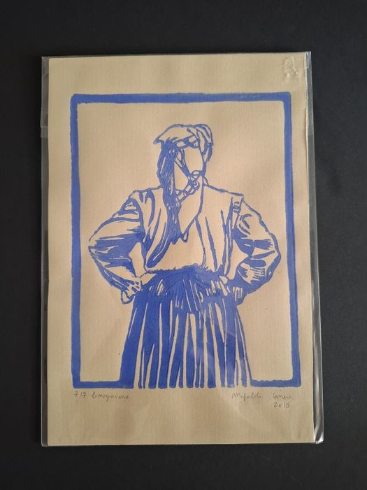 Minhota - Linogravura original e limitada - 14,5 x 21 cm