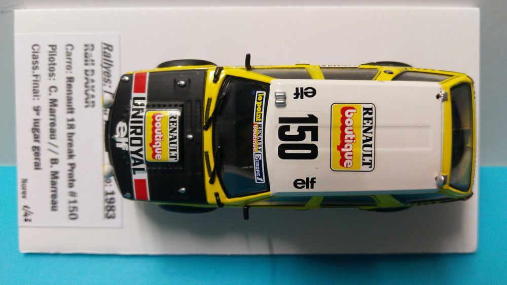 Renault 18 break Proto #150: Rali Dakar 1983 - Miniatura Norev escala 1/43