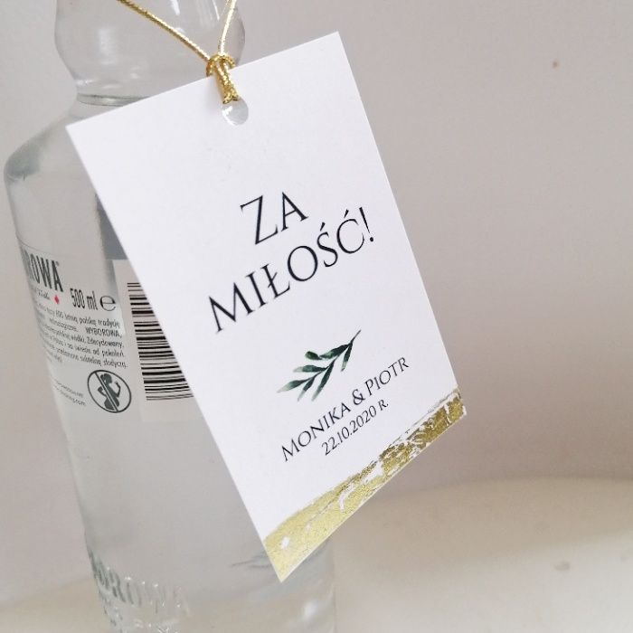 Zawieszki na alkohol z liściem ruskusa i przecieranym złotem