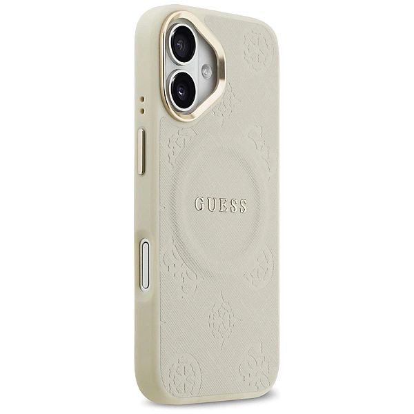 Etui Guess Peony Hot Stamp MagSafe na iPhone 17 - beżowe