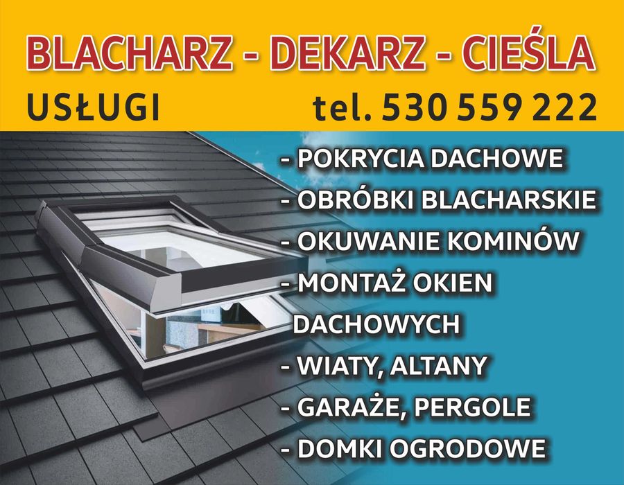 Montaż okien dachowych.    Blacharz-Dekarz.Wiaty-Altany-Garaże-Pergole