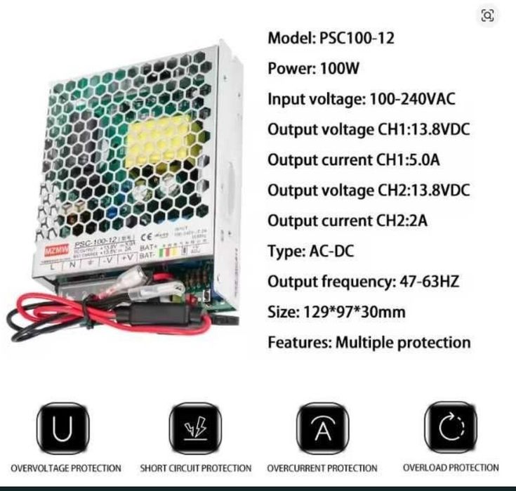 MZMW PSC100W-12 ДБЖ  10.6-14.6в 5a AGM Lifepo4 li-ion упс ups безпереб