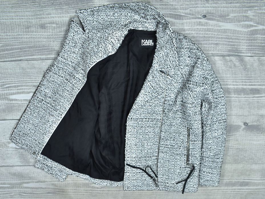 Karl Lagerfeld Kurtka Z Mieszanki Materiałów Biker Jacket Oversize 40