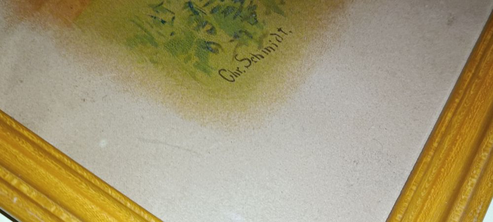 Quadro com antiga gravura paisagem