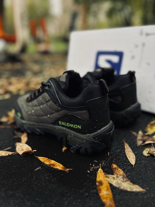 Мужские кроссовки хаки термо salomon Gore-Tex WaterProof  не пропускают воду трекинговые кросовки саламон для дождливой погоды саломон