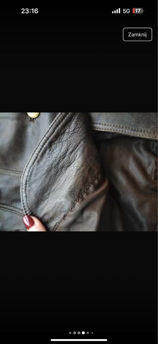 Unikatowa czekoladowa kurtka skorzana marynarka z efektem postarzania