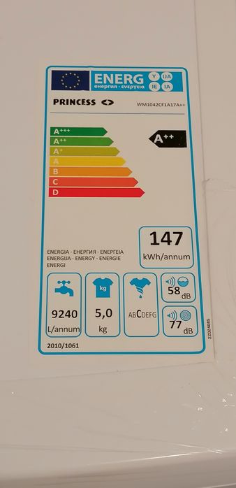 Máquina de lavar roupa A++