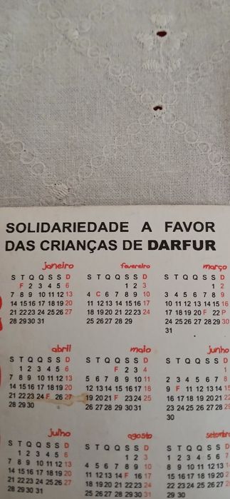 Calendario de bolso Escola Básica S.Pedro Sul