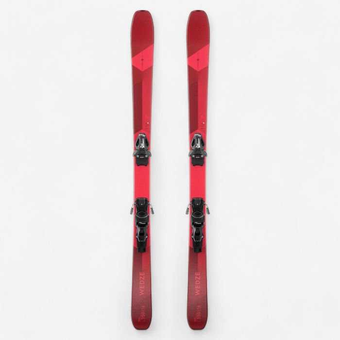 SKIS DE PISTA HOMEM COM FIXAÇÃO - CROSS 150 - VERMELHO E BORDEAUX