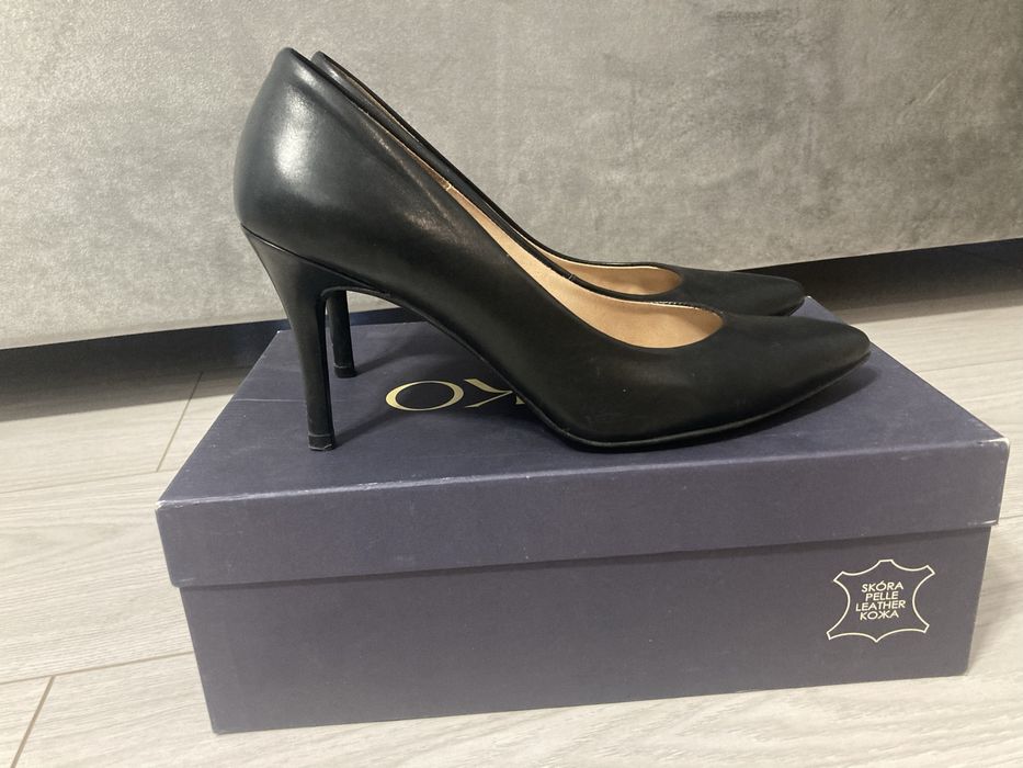 Buty, czółenka, szpilki, czarne RYŁKO