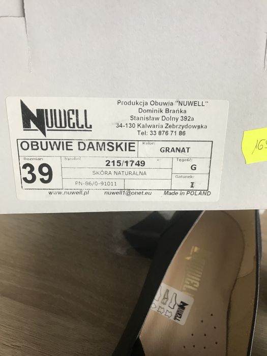 Granatowe damskie buty skóra naturalna rozmiar 39/40
