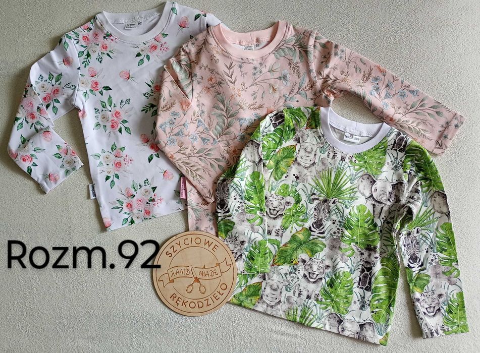Bluzeczki długi rękaw r.92