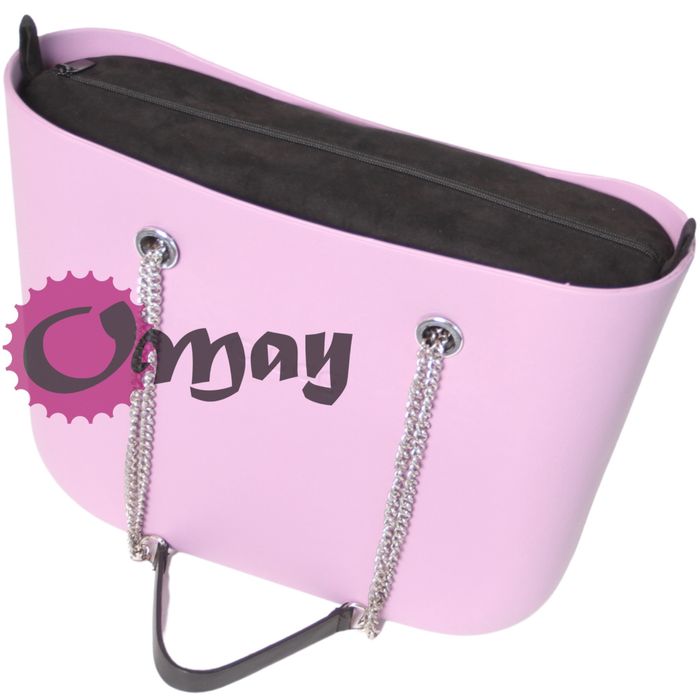Czarny organizer do OBAG STANDARD eko zamsz SZTYWNY 2 kieszenie OMAY