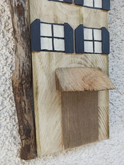 drewniany domek handmade drewno dekoracja