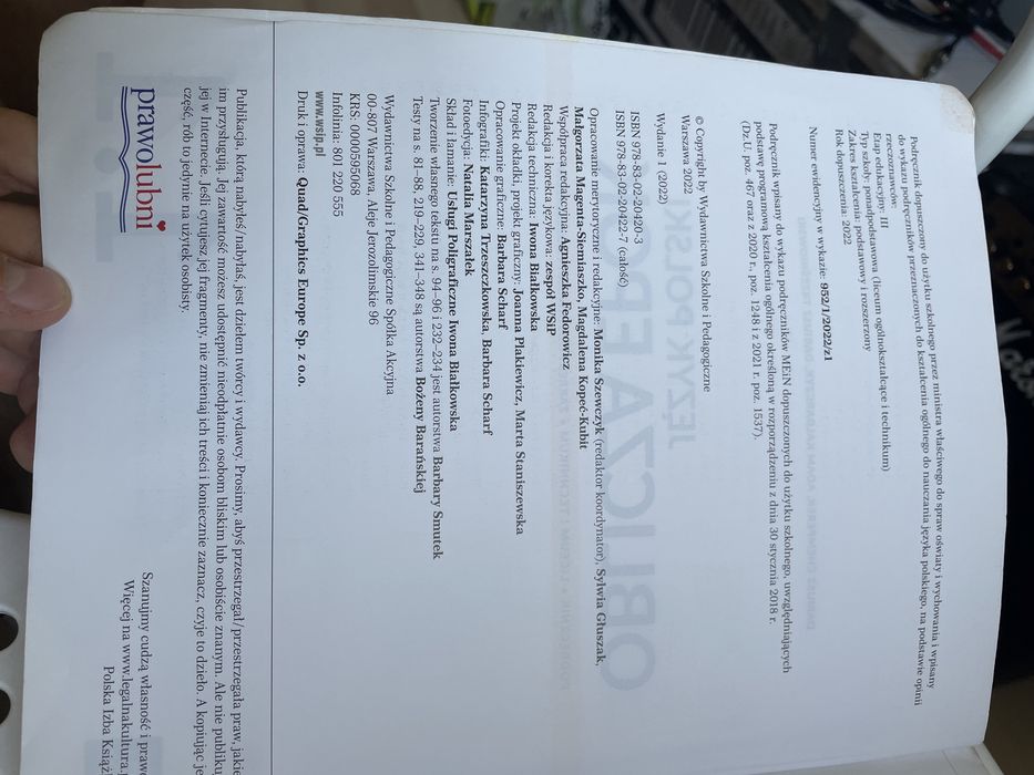 Książka Oblicza Epok jezyk polski, zakresa rozszerzony 1.1 WSIP