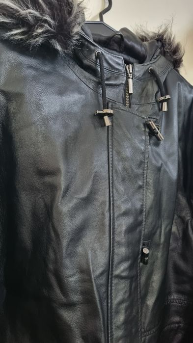 Czarna kurtka płaszczyk damska budrysówka skórzana Canda 2xl 44 xxl