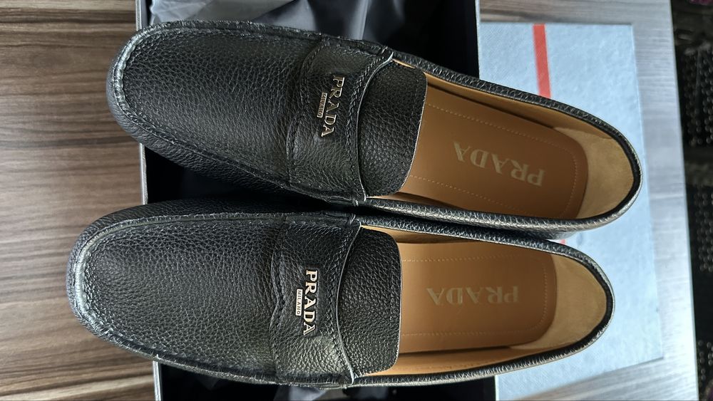 Мокасини Prada темно сині нові оригінал