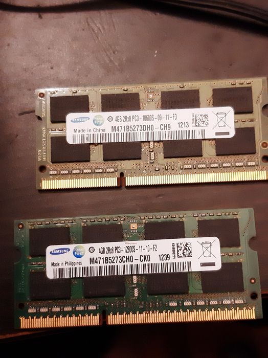 Memórias ram 4gigas cada Samsung