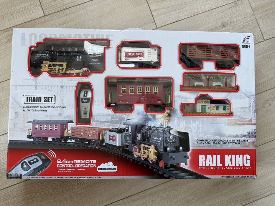 Rail king 19039 - 8 duża kolejka dym pilot Nowa