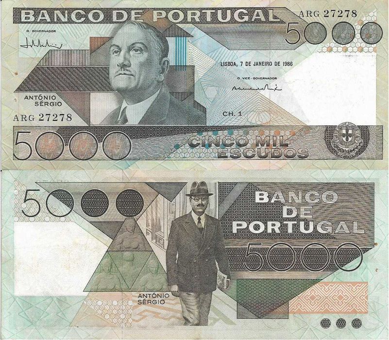 Portugal - - - 5.000$00 - António Sérgio - - - - - Notas